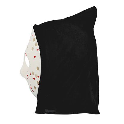 Masque Hockey Jason - Blanc Tacheté Noir et Rouge