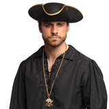 Collier Crâne & Os Pirate Doré avec Cristaux - Accessoire
