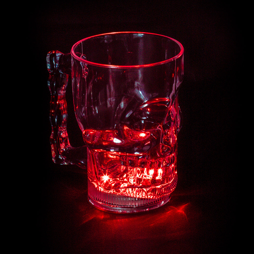 Chope Crâne Lumineuse LED - Verre Party Skull