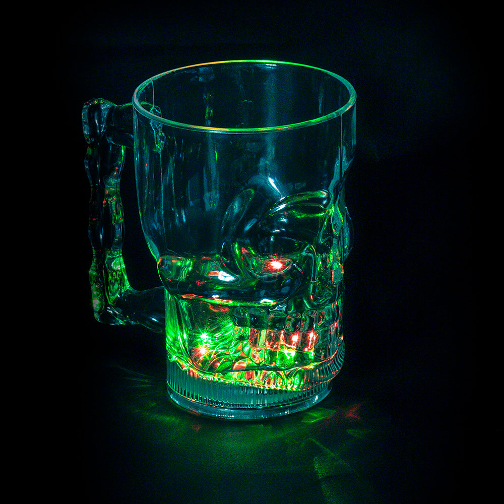 Chope Crâne Lumineuse LED - Verre Party Skull