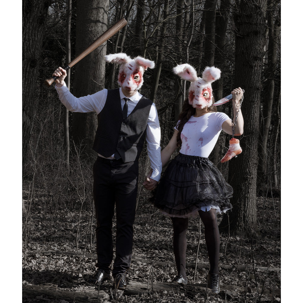 Masque de Lapin Blanc Sanglant - Déguisement Halloween Terrifiant