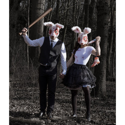Masque de Lapin Blanc Sanglant - Déguisement Halloween Terrifiant