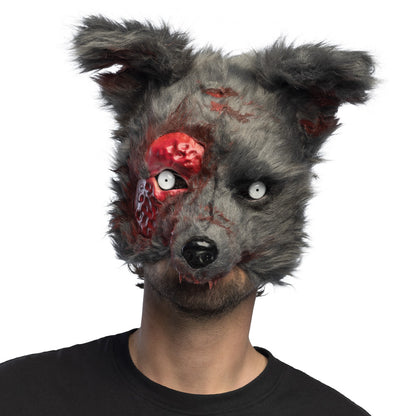 Masque Loup Zombie Gris Horrible Halloween - Déguisement Effrayant