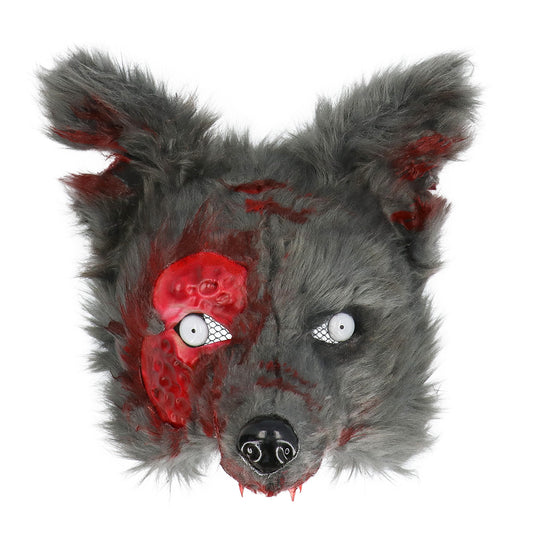 Masque Loup Zombie Gris Horrible Halloween - Déguisement Effrayant