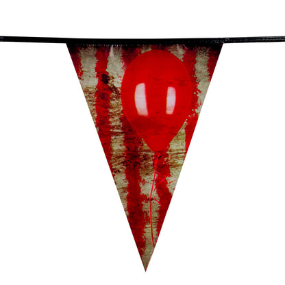 Guirlande Fanions Clown Effrayant - Décoration Halloween 3m