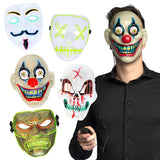 Masque LED Lumineux 3 Modes - Déguisement Halloween Adulte