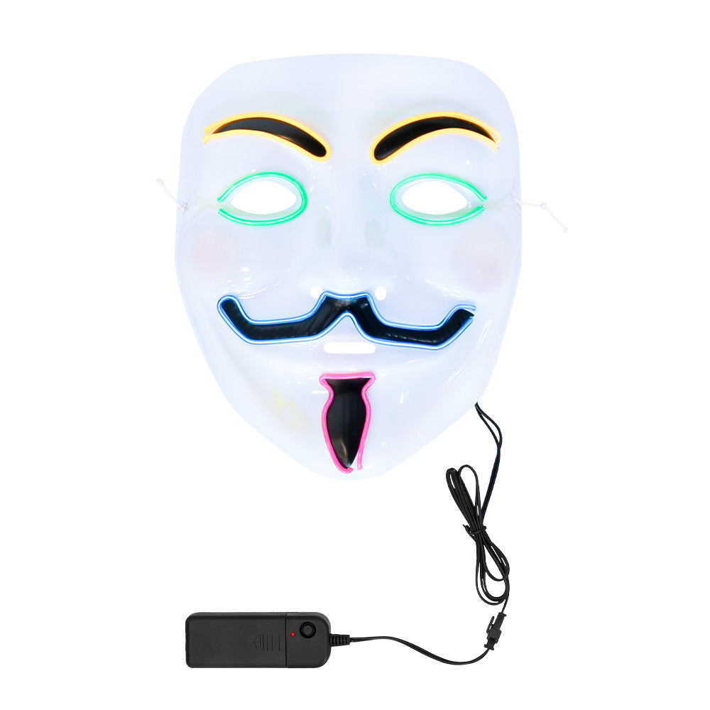 Masque LED Lumineux 3 Modes - Déguisement Halloween Adulte