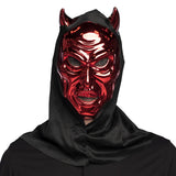 Masque Diable Rouge Métallisé avec Cornes - Déguisement Halloween