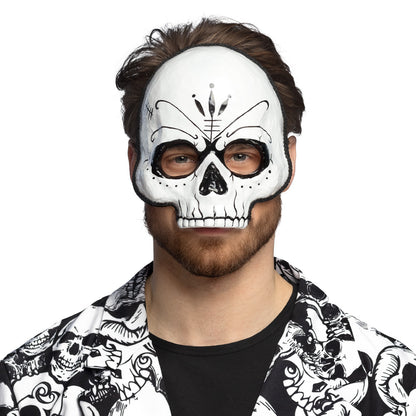 Masque Crâne Blanc Dia de Muertos - Déguisement Halloween