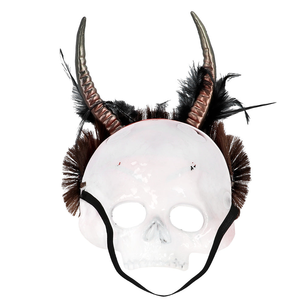 Masque Démon Luxe avec Cornes - Déguisement Halloween Adulte