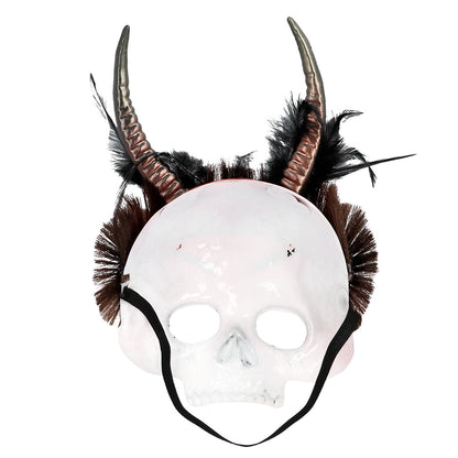 Masque Démon Luxe avec Cornes - Déguisement Halloween Adulte