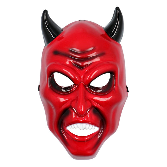 Masque Diable Cornes avec Cheveux Blancs - Déguisement Halloween