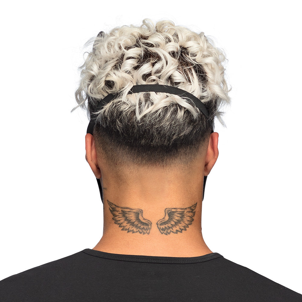Masque Diable Cornes avec Cheveux Blancs - Déguisement Halloween