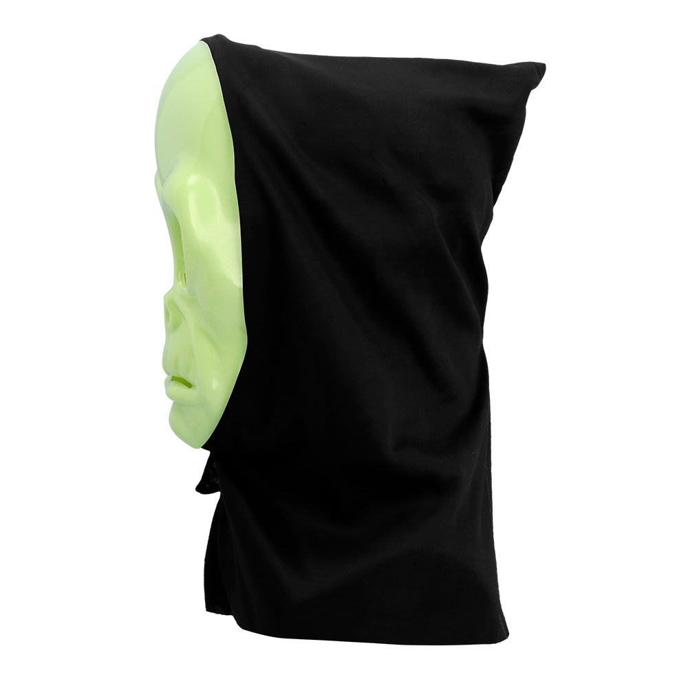 Masque Alien Phosphorescent avec Cagoule Noire - Déguisement Extraterrestre