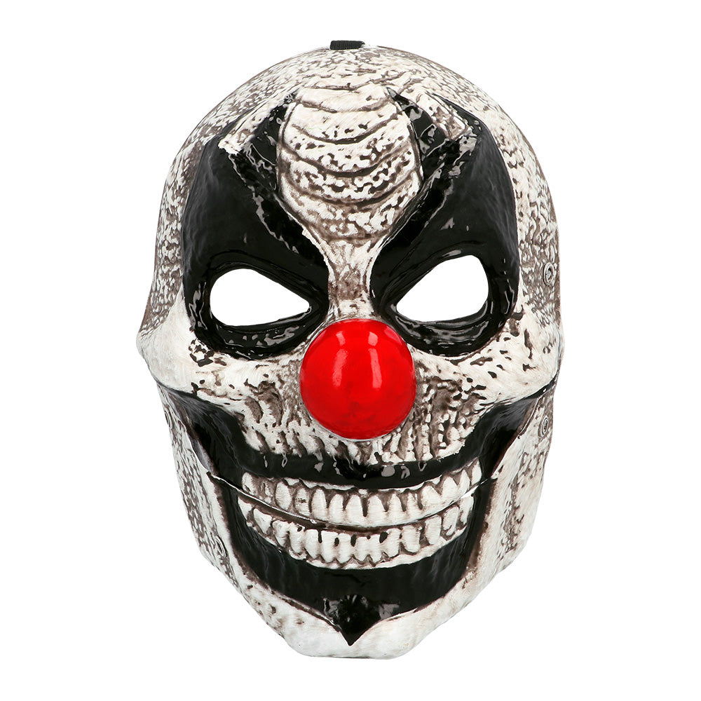 Masque Clown Squelette Blanc avec Nez Rouge - Déguisement Adulte