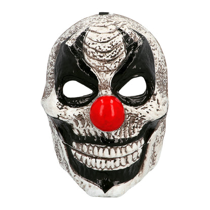 Masque Clown Squelette Blanc avec Nez Rouge - Déguisement Adulte