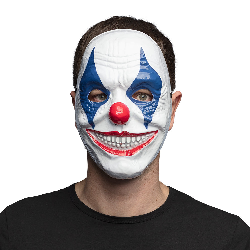 Masque de Clown Terrifying - Blanc Bleu Rouge avec Nez