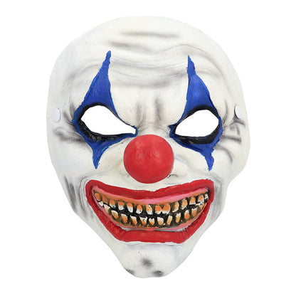 Masque Clown Terrifiant Blanc Bleu Rouge - Déguisement Adulte