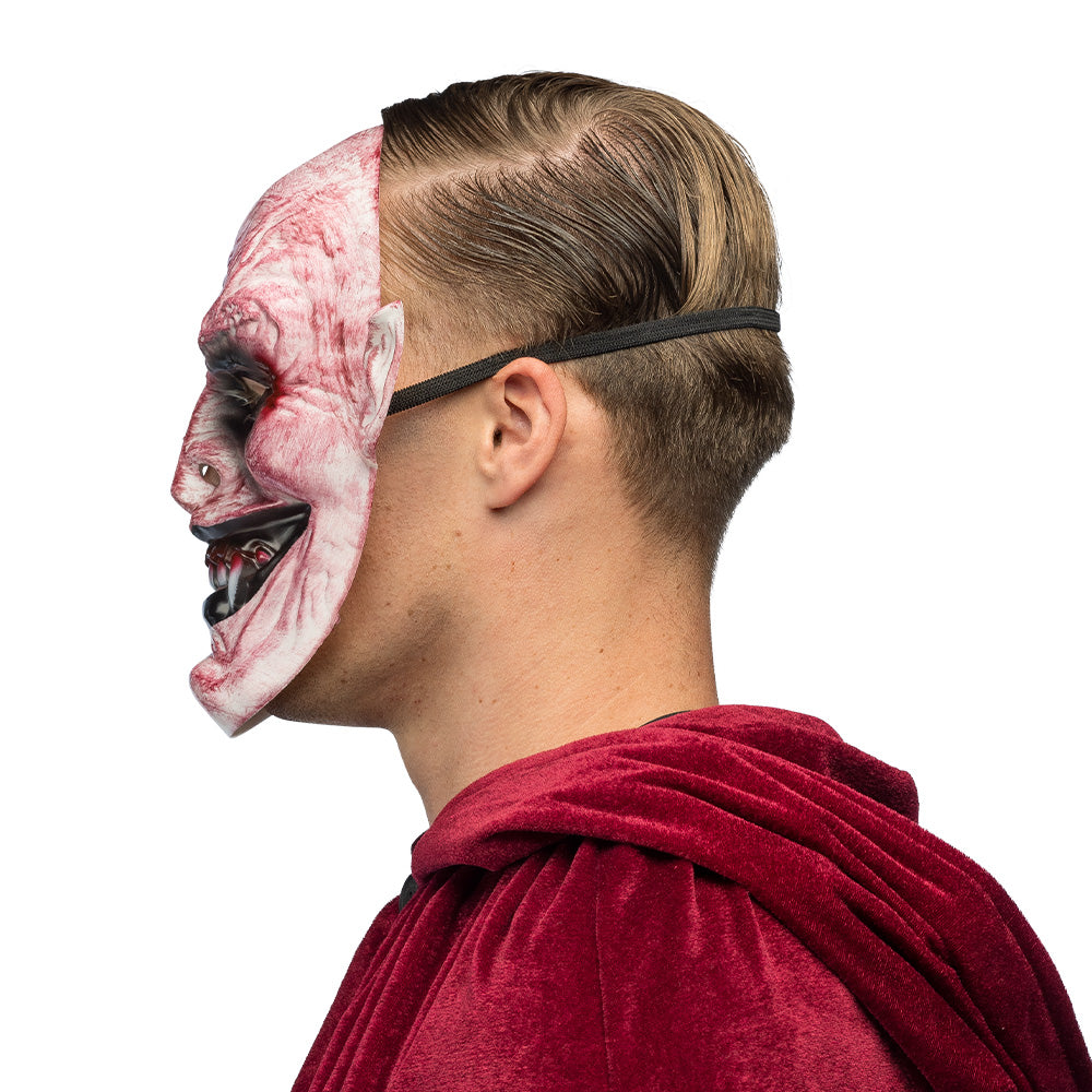 Masque Démon Rose Effrayant avec Crocs - Halloween