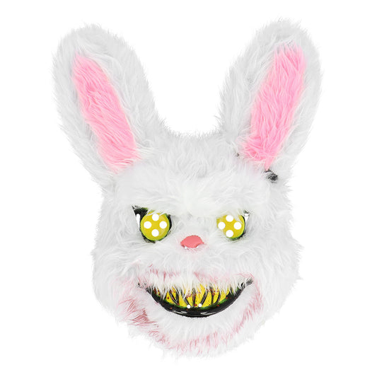 Masque Lapin Blanc Terrifiant - Yeux Jaunes & Dents Jaunes
