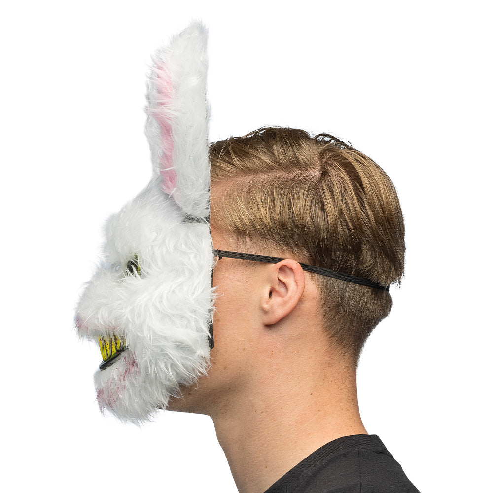 Masque Lapin Blanc Terrifiant - Yeux Jaunes & Dents Jaunes