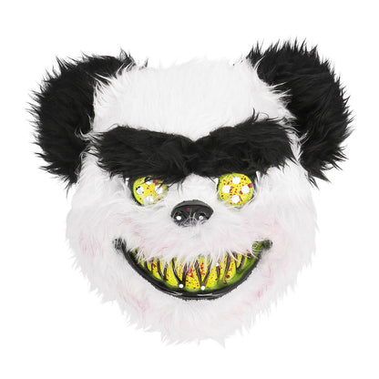 Masque Créature Terrifiante - Yeux Jaunes Lumineux et Dents Acérées