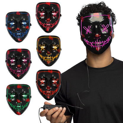 Masque LED Lumineux Halloween Visage Citrouille 3 Modes