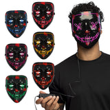 Masque LED Lumineux Halloween Visage Citrouille 3 Modes
