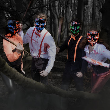 Masque LED Lumineux Halloween Visage Citrouille 3 Modes