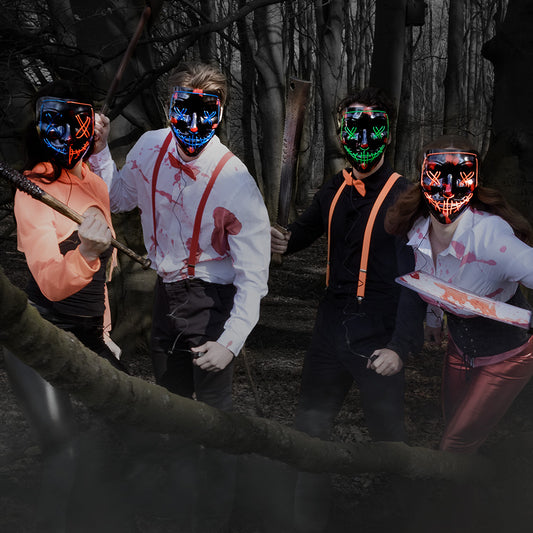 Masque LED Lumineux Halloween Visage Citrouille 3 Modes