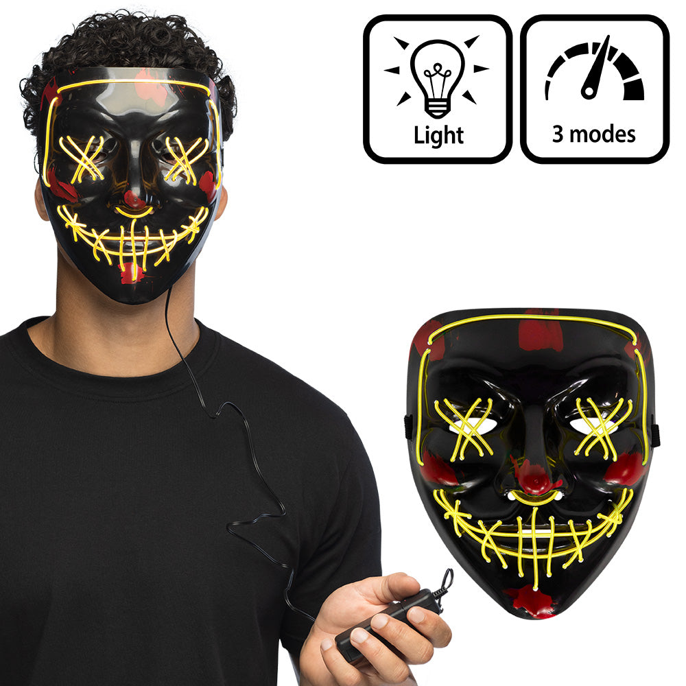 Masque LED Lumineux Halloween Visage Citrouille 3 Modes