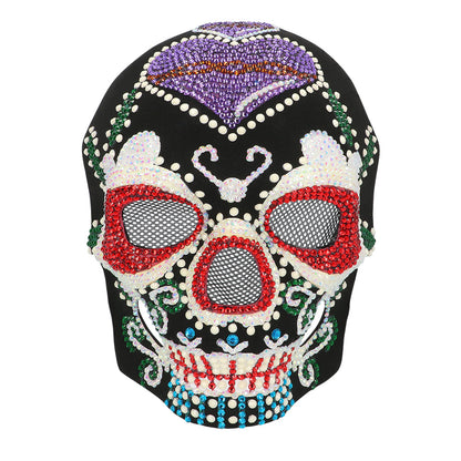 Masque Crâne Mexicain Strass Multicolore - Dia de los Muertos