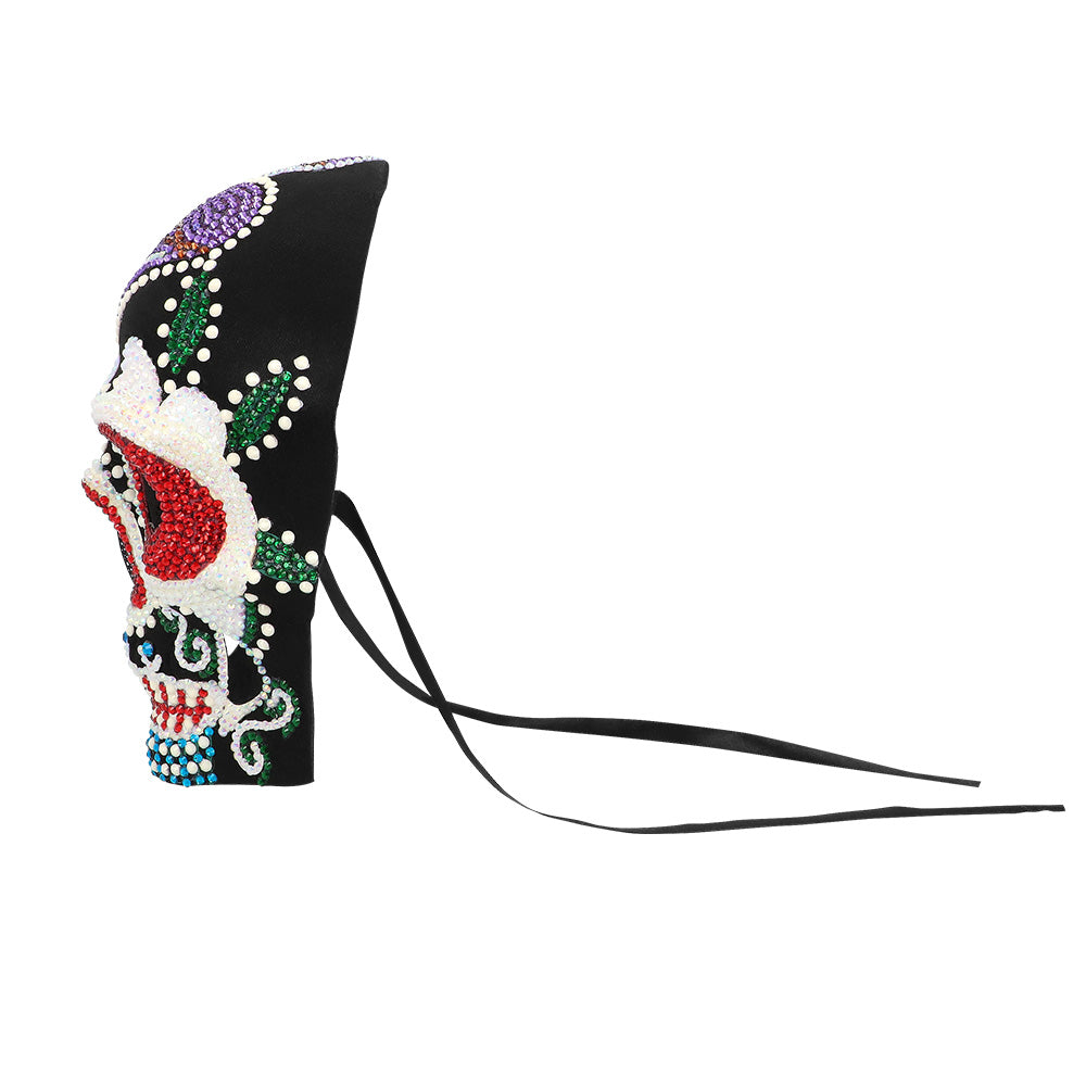 Masque Crâne Mexicain Strass Multicolore - Dia de los Muertos