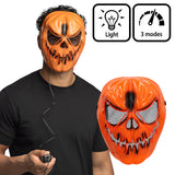 Masque Crâne LED Orange Halloween - 3 Modes Lumineux