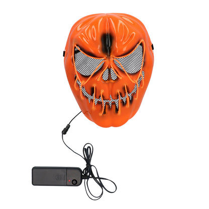 Masque Crâne LED Orange Halloween - 3 Modes Lumineux