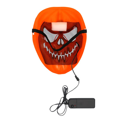 Masque Crâne LED Orange Halloween - 3 Modes Lumineux