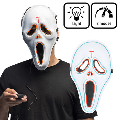 Masque Fantôme LED Luminescent 3 Modes - Halloween Scream