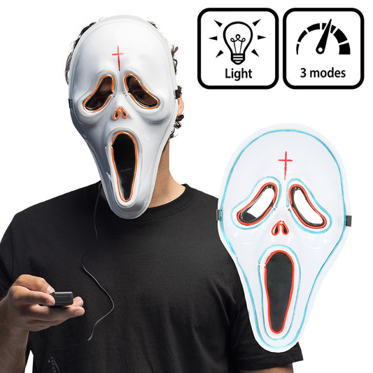 Masque Fantôme LED Luminescent 3 Modes - Halloween Scream