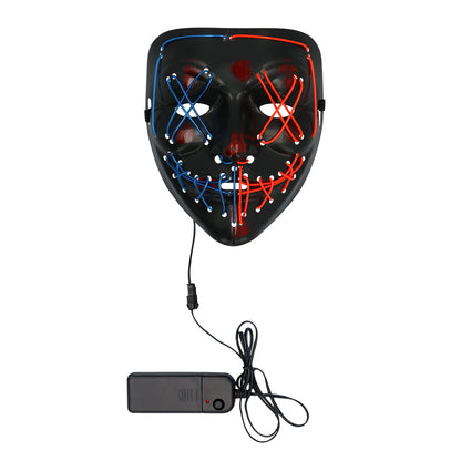 Masque LED Néon Lumineux Halloween - 3 Modes