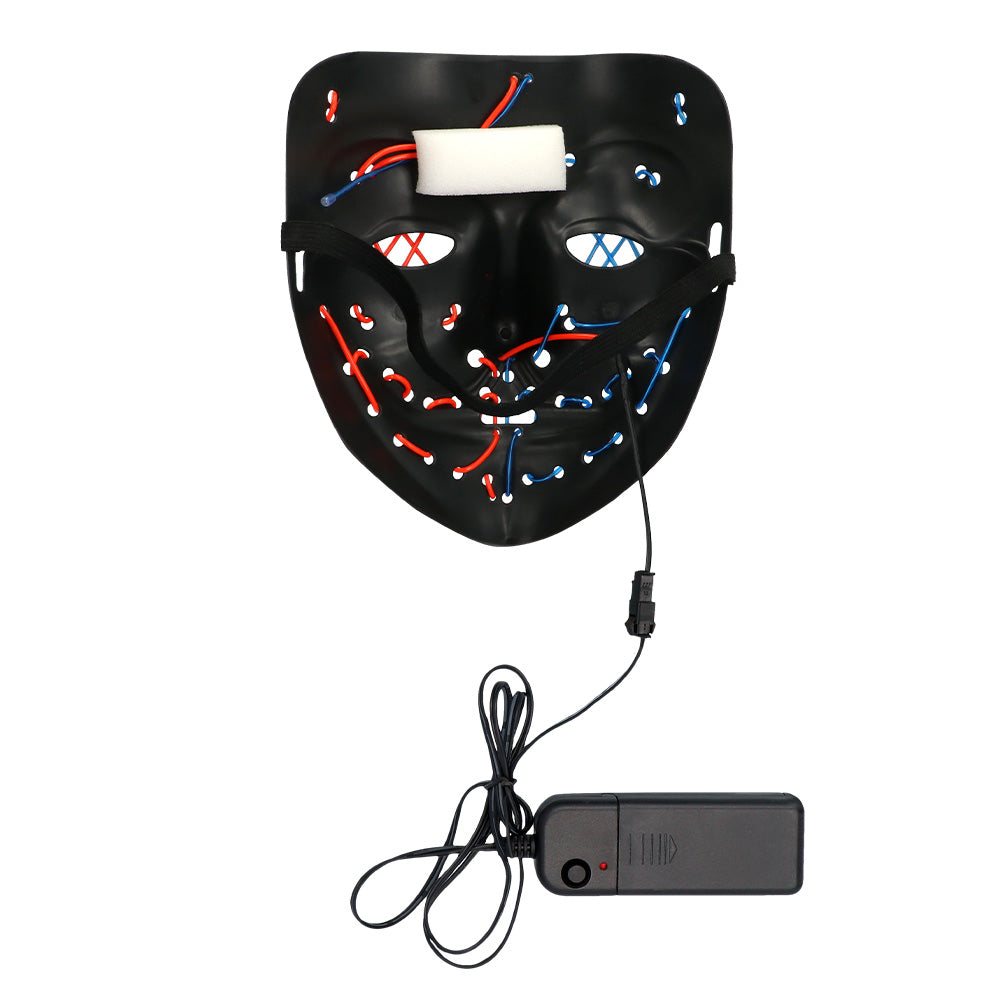 Masque LED Néon Lumineux Halloween - 3 Modes
