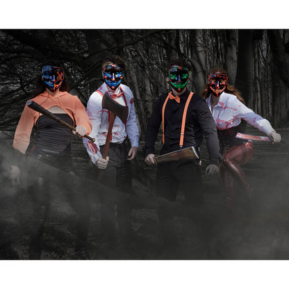 Masque LED Néon Lumineux Halloween - 3 Modes