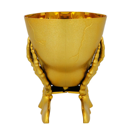 Calice Crâne Doré Gothique - Accessoire Halloween Macabre