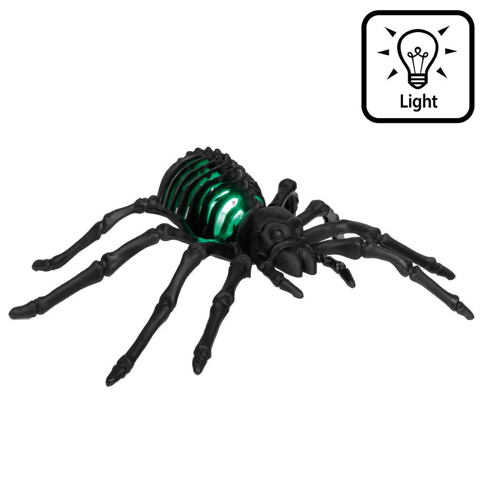 Araignée Géante Noire avec Lumière LED Verte Halloween