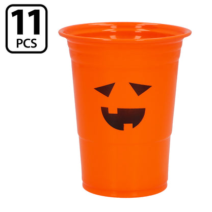 Set Halloween Beer Pong 11 gobelets citrouille fantôme + balles yeux