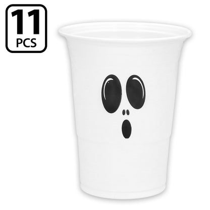 Set Halloween Beer Pong 11 gobelets citrouille fantôme + balles yeux