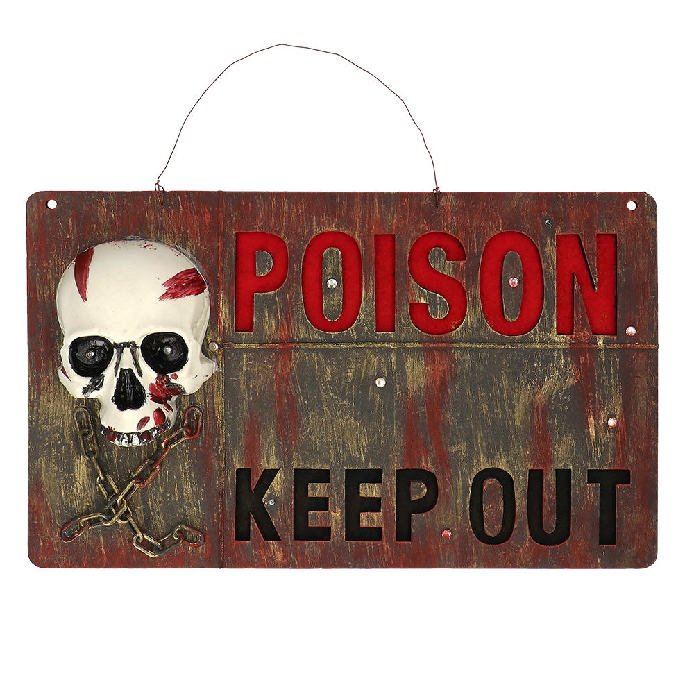 Plaque Poison Keep Out - Décoration Murale Tête de Mort