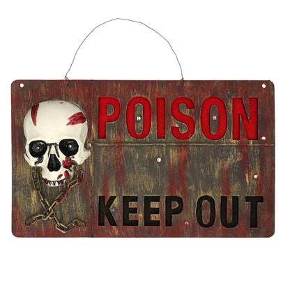 Plaque Poison Keep Out - Décoration Murale Tête de Mort