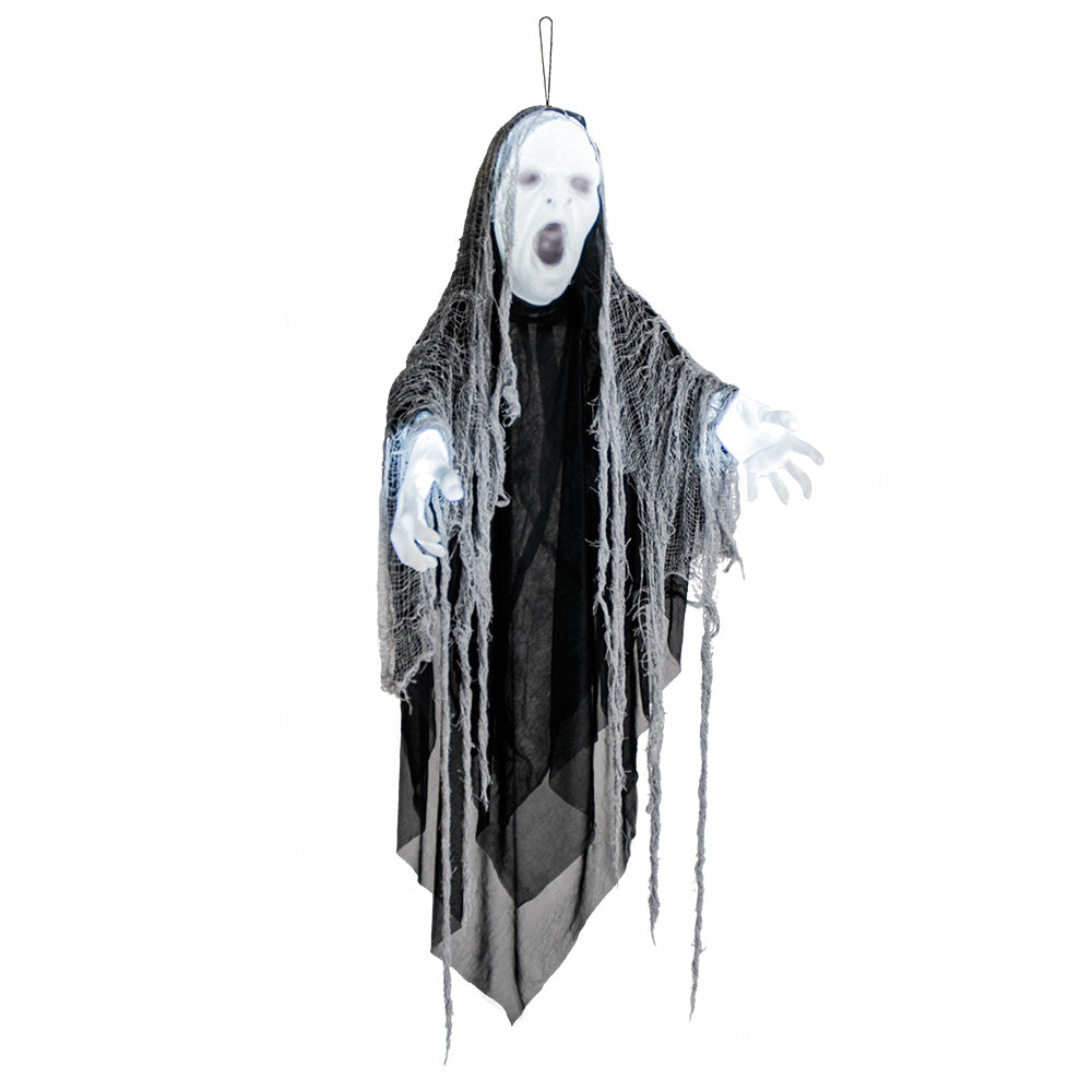 Fantôme Suspendu Illuminé Son et Lumière Halloween