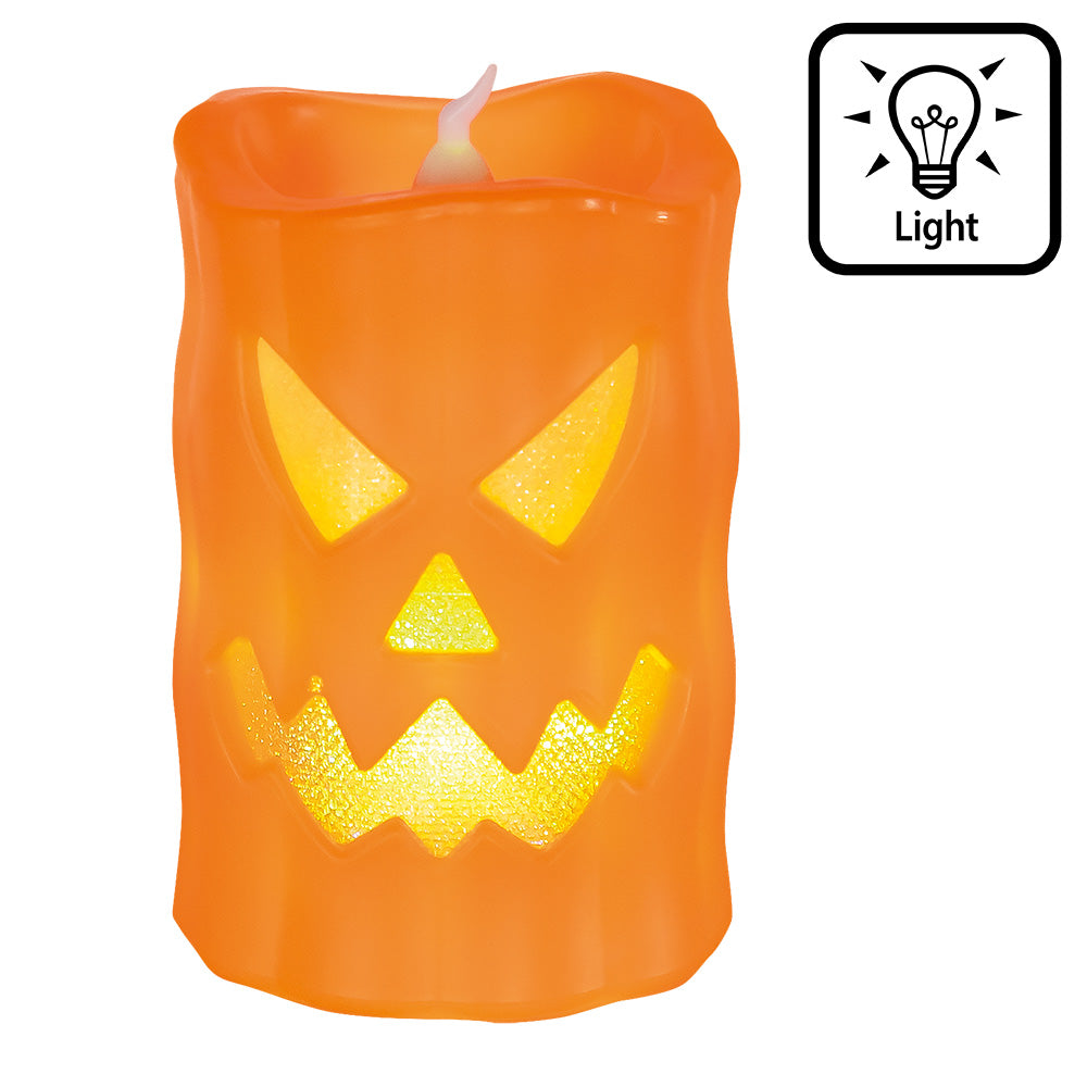 Bougie LED Citrouille Halloween avec Flamme Vacillante