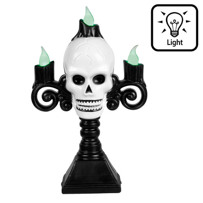 Crâne Lumineux avec Bougies LED - Décoration Halloween Gothique